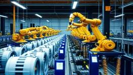 modern plastics manufacturing, dynamic and bustling, automated production lines, photorealistic, industrial setting with conveyor belts, highly detailed, robotic arms in motion, f/5.6 aperture, crisp and vivid colors, chiaroscuro lighting, shot with an ultra-wide 16mm lens.