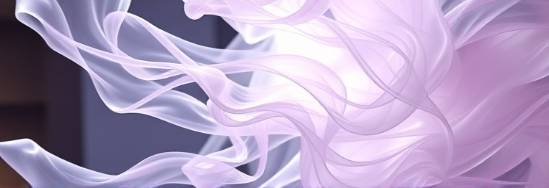 translucent polymer composition, ethereal quality, swirling motions, photorealistic, avant-garde exhibition with art installations, highly detailed, shadows playing elegance, swirling patterns delicate, radiant pearl and pastel lilac, focused warm light, shot with a 200mm lens.